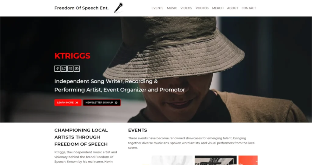 Freedom Of Speech Ent - Web Design - Hamilton Indie Music.webp