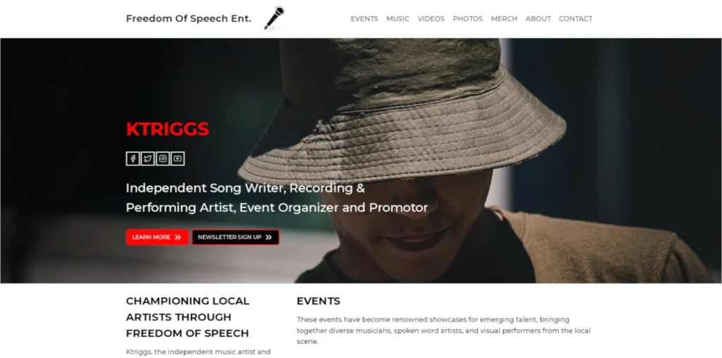 Freedom Of Speech Ent - Web Design - Hamilton Indie Music.webp