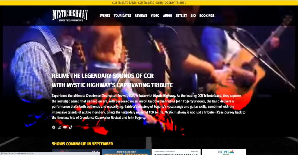 Mystic Highway - CCR Tribute - John Fogerty Tribute - Web Design - Hamilton Indie Music