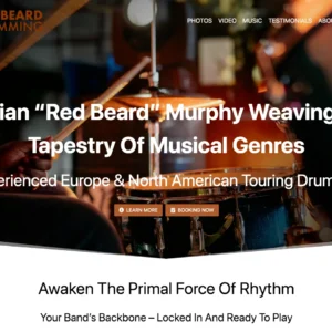 Red Beard Drumming Web Design - Hamilton Indie Music